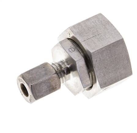 6L & 18L RVS Rechte Knelfitting Draaidoorvoer 315bar FKM O-ring en Afdichtconus ISO 8434-1
