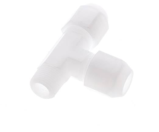 10x12mm & R3/8'' PP haakse slangkoppeling met buitendraad 10bar/145psi
