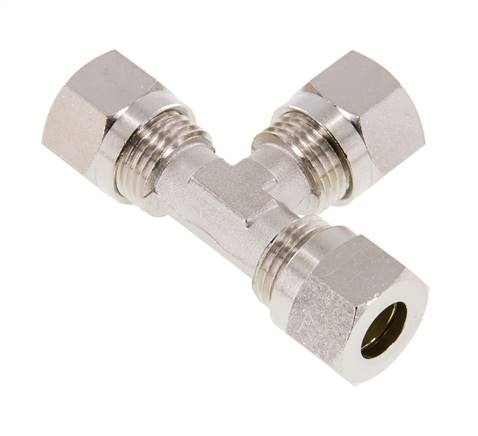 10L Vernikkeld Brass T-stuk Snijringkoppeling 115bar ISO 8434-1