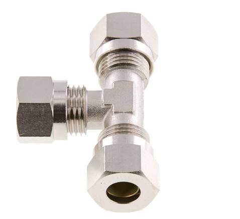 10L Vernikkeld Brass T-stuk Snijringkoppeling 115bar ISO 8434-1