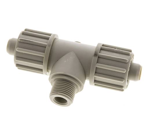 16x10mm En G3/8'' PP T-Vormige Knelfitting Met Buitendraad 10 Bar PVC En PA