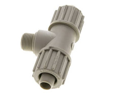 16x10mm En G3/8'' PP T-Vormige Knelfitting Met Buitendraad 10 Bar PVC En PA