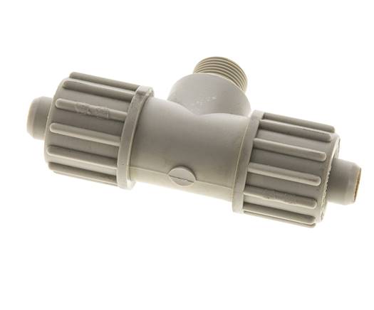16x10mm En G3/8'' PP T-Vormige Knelfitting Met Buitendraad 10 Bar PVC En PA