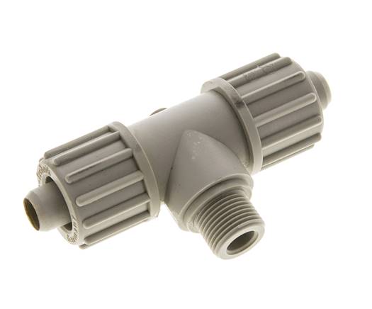 16x10mm En G3/8'' PP T-Vormige Knelfitting Met Buitendraad 10 Bar PVC En PA