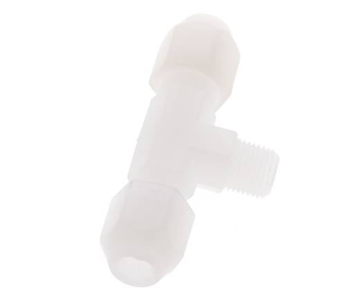 4X6 Mm&R1/8'' Pvdf T-Vorm Tee Slang Aansluiting Met Buitendraad 10Bar/145Psi