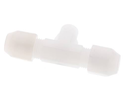 4X6 Mm&R1/8'' Pvdf T-Vorm Tee Slang Aansluiting Met Buitendraad 10Bar/145Psi