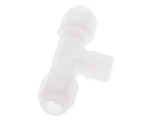 8x10 Mm&R3/8'' Pvdf T-Vorm Tee Slang Aansluiting Met Buitendraad 10Bar/145Psi
