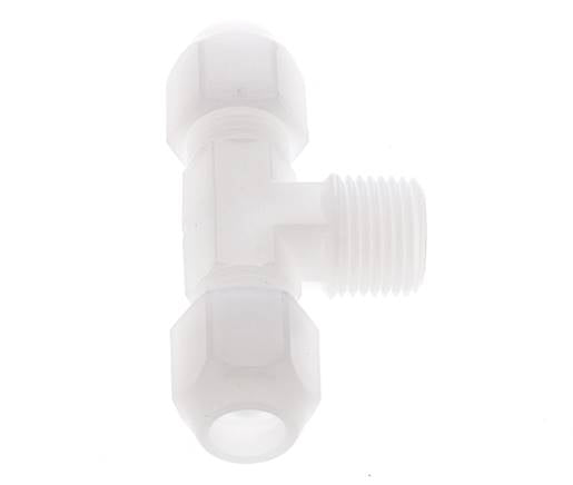 10x12 Mm&R1/2'' Pvdf T-Vorm Tee Slang Aansluiting Met Buitendraad 10Bar/145Psi