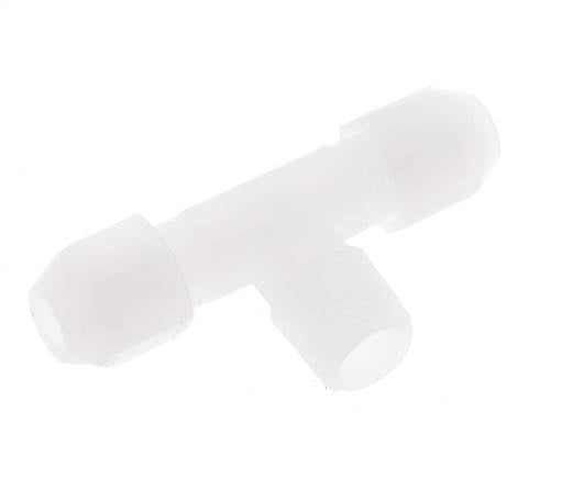 4X6 Mm&R1/4'' Pvdf T-Vorm Tee Slang Aansluiting Met Buitendraad 10Bar/145Psi