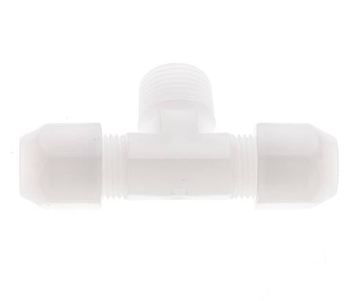 10x12 Mm&R1/2'' Pvdf T-Vorm Tee Slang Aansluiting Met Buitendraad 10Bar/145Psi
