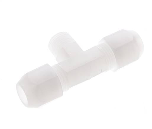 10x12 Mm&R3/8'' Pvdf T-Vorm Tee Slang Aansluiting Met Buitendraad 10Bar/145Psi