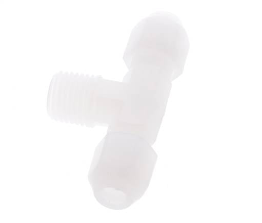 4X6 Mm&R1/4'' Pvdf T-Vorm Tee Slang Aansluiting Met Buitendraad 10Bar/145Psi