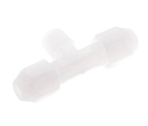2X4 Mm&R1/8'' PP T-Vorm Tee Slang Fitting Met Buitendraad 10Bar/145Psi [2 Stukken]