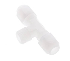 8x10 Mm&R3/8'' Pvdf T-Vorm Tee Slang Aansluiting Met Buitendraad 10Bar/145Psi