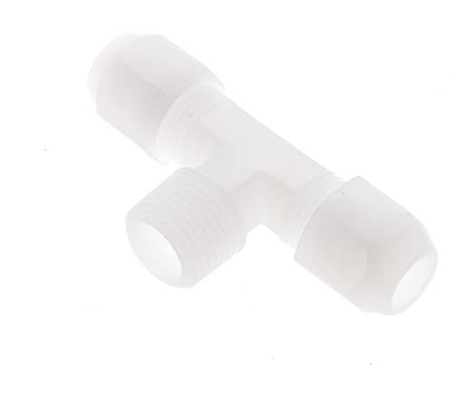 10x12 Mm&R1/2'' Pvdf T-Vorm Tee Slang Aansluiting Met Buitendraad 10Bar/145Psi