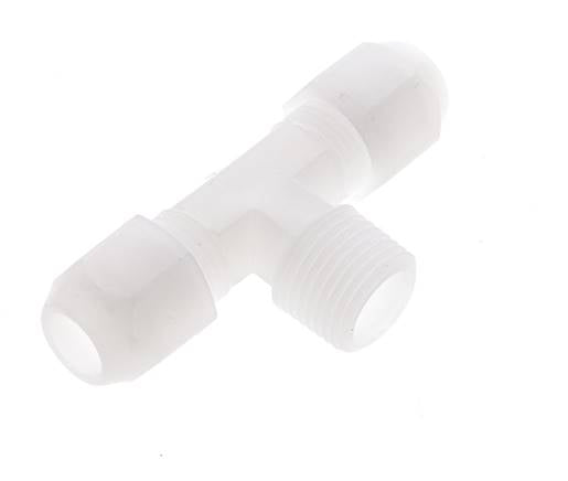 10x12 Mm&R1/2'' Pvdf T-Vorm Tee Slang Aansluiting Met Buitendraad 10Bar/145Psi