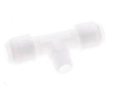 8x10 Mm&R1/4'' PP T-Vormige T-Stuk Slangfitting Met Buitendraad 10Bar/145Psi [2 Stukken]