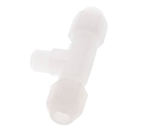 4X6 Mm&R1/8'' Pvdf T-Vorm Tee Slang Aansluiting Met Buitendraad 10Bar/145Psi