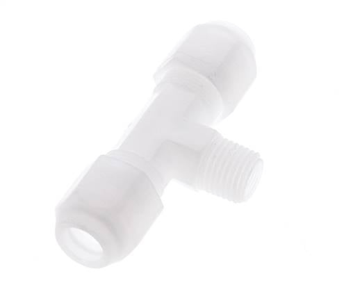 8x10 Mm&R1/4'' PP T-Vormige T-Stuk Slangfitting Met Buitendraad 10Bar/145Psi [2 Stukken]