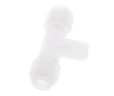 6x8 Mm&R1/4'' PP T-Vormige T-Stuk Slang Aansluiting Met Buitendraad 10Bar/145Psi [2 Stuks]