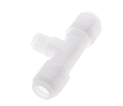 8x10 Mm&R1/4'' PP T-Vormige T-Stuk Slangfitting Met Buitendraad 10Bar/145Psi [2 Stukken]