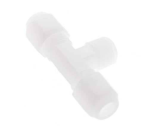 8x10 Mm&R3/8'' Pvdf T-Vorm Tee Slang Aansluiting Met Buitendraad 10Bar/145Psi