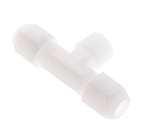 10x12 Mm&R1/2'' Pvdf T-Vorm Tee Slang Aansluiting Met Buitendraad 10Bar/145Psi