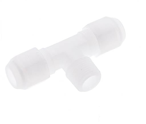 8x10 Mm&R3/8'' PP T-Vormige T-Stuk Slangfitting Met Buitendraad 10Bar/145Psi [2 Stuks]