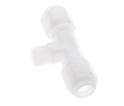 8x10 Mm&R1/4'' PP T-Vormige T-Stuk Slangfitting Met Buitendraad 10Bar/145Psi [2 Stukken]