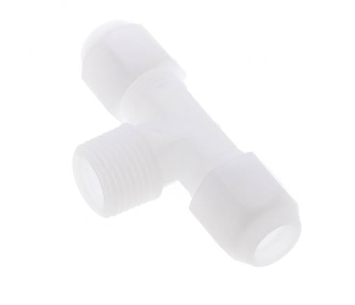 10x12 Mm&R1/2'' PP T-Vormige T-Stuk Slangfitting Met Buitendraad 10Bar/145Psi