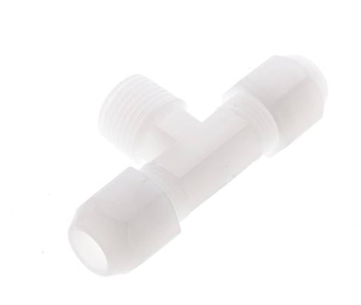 10x12 Mm&R1/2'' Pvdf T-Vorm Tee Slang Aansluiting Met Buitendraad 10Bar/145Psi