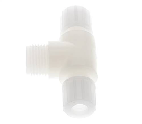 10x8mm & G1/2'' PVDF T-stuk Knelfitting Buitendraad 10bar