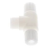 10x8mm & G1/2'' PVDF T-stuk Knelfitting Buitendraad 10bar