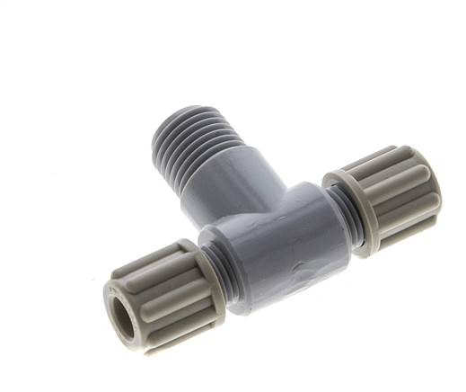 6x4mm & G1/4'' Pa T-stuk Knelfitting Buitendraad 10bar [2 Stuks]