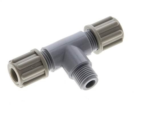 6x4mm & G1/8'' Pa T-stuk Knelfitting Buitendraad 10bar [2 Stuks]