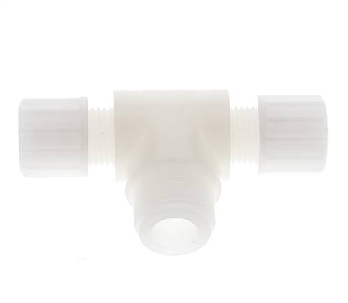 10x8mm & G1/2'' PVDF T-stuk Knelfitting Buitendraad 10bar
