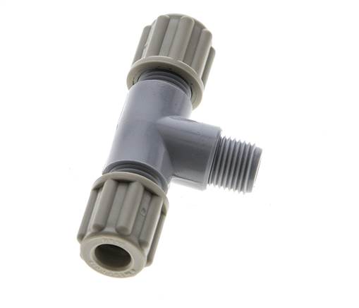 6x4mm & G1/8'' Pa T-stuk Knelfitting Buitendraad 10bar [2 Stuks]