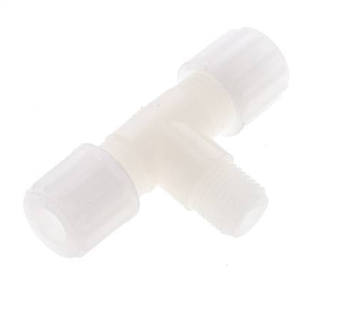 8x6mm & G1/4'' PVDF T-stuk Knelfitting Buitendraad 10bar