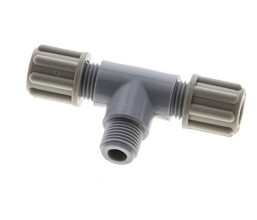 6x4mm & G1/8'' Pa T-stuk Knelfitting Buitendraad 10bar [2 Stuks]