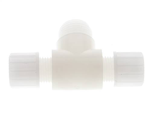10x8mm & G1/2'' PVDF T-stuk Knelfitting Buitendraad 10bar