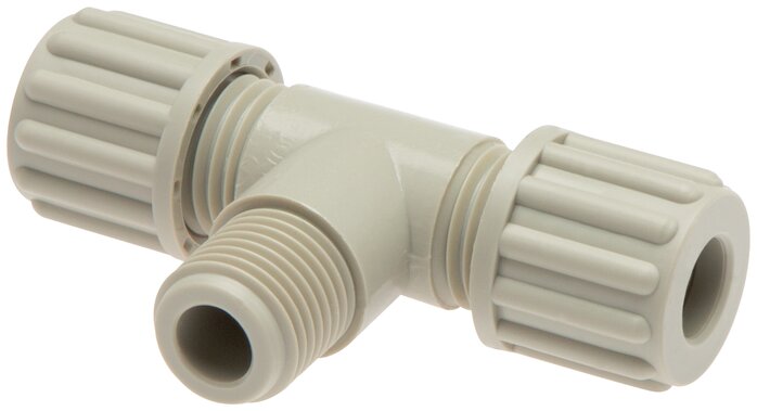 6x4mm & G1/8'' PVDF T-stuk Knelfitting Buitendraad 10bar