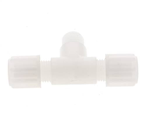 6x4mm & G1/8'' PVDF T-stuk Knelfitting Buitendraad 10bar