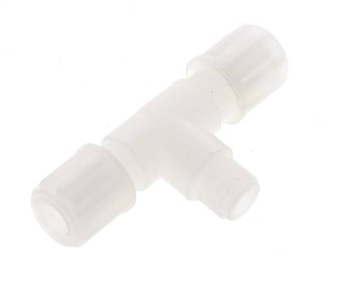 6x4mm & G1/8'' PVDF T-stuk Knelfitting Buitendraad 10bar