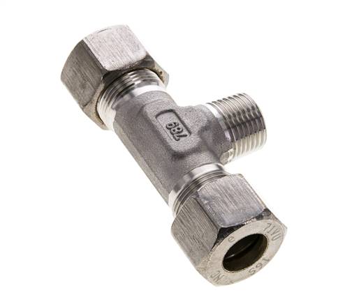 16S & R1/2'' RVS T-stuk Knelfitting Buitendraad 400bar ISO 8434-1