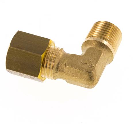 R 1/8'' Buitendraad x 5mm Messing L-Knelfitting 90 graden 150 Bar DIN EN 1254-2