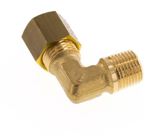 R 1/8'' Buitendraad x 5mm Messing L-Knelfitting 90 graden 150 Bar DIN EN 1254-2