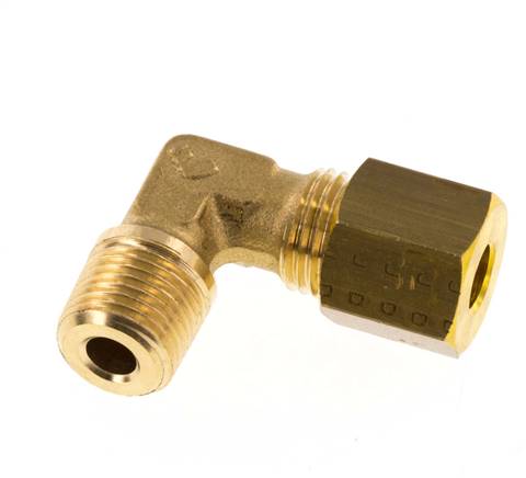 R 1/8'' Buitendraad x 5mm Messing L-Knelfitting 90 graden 150 Bar DIN EN 1254-2