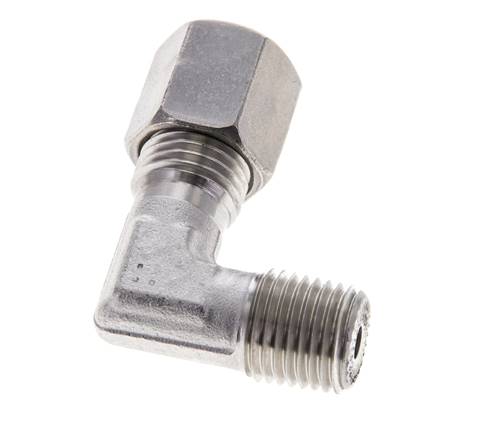 1/4'' NPT Buitendraad x 6S RVS Elbow 90deg Snijring 630 Bar DIN 2353