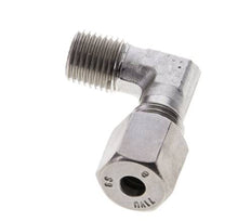 1/4'' NPT Buitendraad x 6S RVS Elbow 90deg Snijring 630 Bar DIN 2353