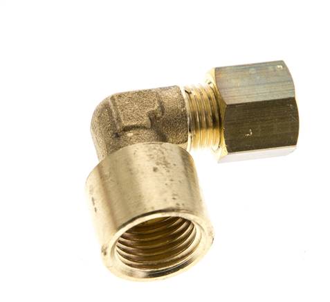 G 1/4'' x 6mm Messing L-Knelfitting 90 graden 150 Bar DIN EN 1254-2